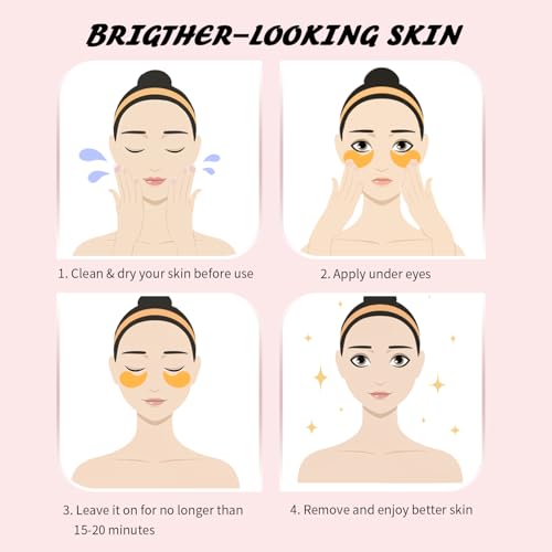 Onespring Eye Masks (24 Pairs) - Gifts for Her - Caffeine, 24K Gold and Retinol Under Eye Patches for Puffy Eyes, Dark Cir...