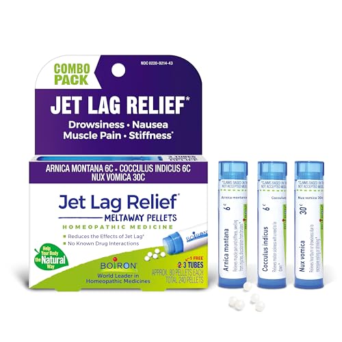 Boiron Jet Lag Relief Kit - Travel Essential for Relief from Nausea, Stiffness, Muscle Pain, and Drowsiness from Long Flig...