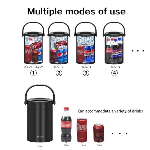 4.8L Insulated Ice Bucket, 5Quart Double Wall Vacuum Stainless Steel Keeps Frozen Longer, insulated Wine Cooler used for P...