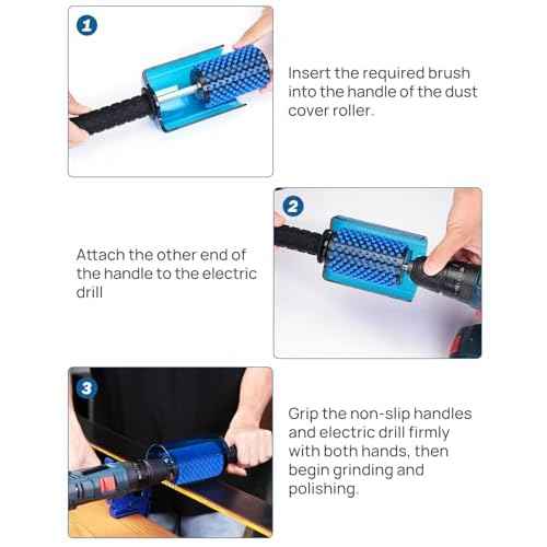 JOYTUTUS Ski Roto Brush Kit with Quick-Change Axle - 100mm Wide 3-Pack Professional Brushes (Brass, Horse Hair, Nylon) for Ski & Snowboard Waxing