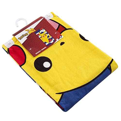 Northwest Pok?mon Beach Towel ? Pikachu and Pok? Ball Design ? 30 x 60 Inch Soft and Absorbent Towel for Bath, Pool, or Beach