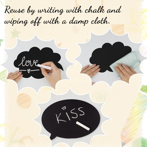 Konsait 24 PCS Large Blank Photo Booth Props, Writable Chalkboard Black Cards Make Your Own Photo Props Wedding Photo Boot...