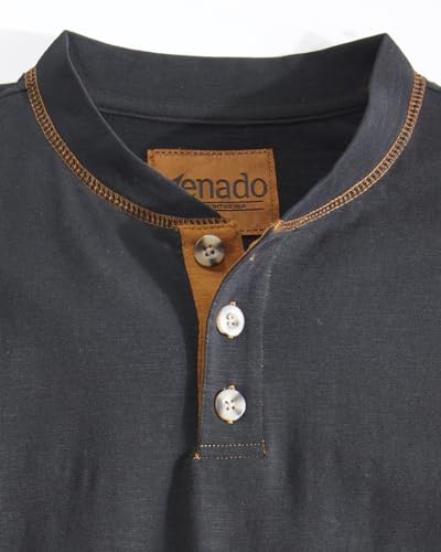 Venado Premium Short Sleeve Henley Shirt for Men - Mens Henley with Stretch Cotton