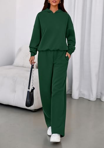 PRETTYGARDEN Womens Sweatsuits 2 Piece Set 2026 Casual Winter Long Sleeve Hoodie Loose Wide Leg Sweatpants Fall Tracksuit