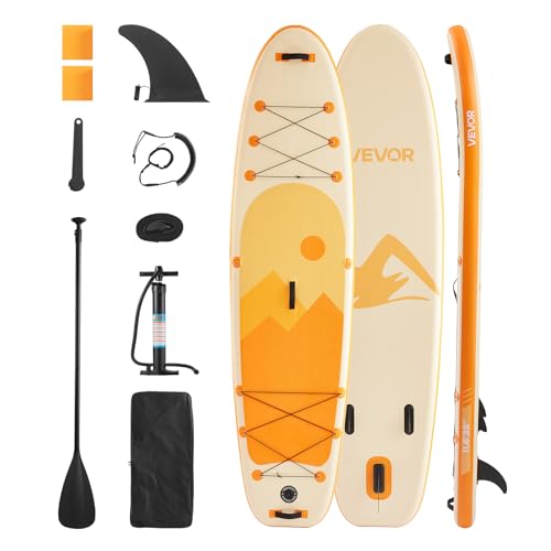 VEVOR Inflatable Stand Up Paddle Board, with Board Accessories, Pump, Paddle, Fin, Phone Bag, Backpack, Ankle Leash, Repai...