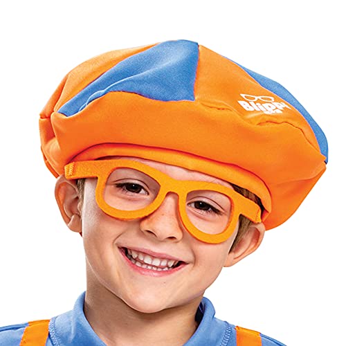 Blippi Costume for Kids, Official Blippi Jumpsuit Outfit with Hat and Bowtie, Classic Toddler Size