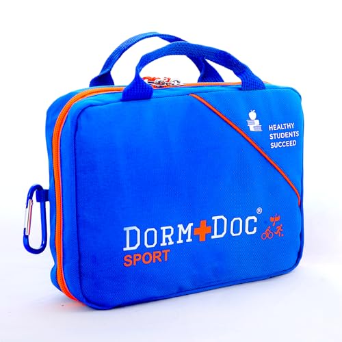 DormDoc Sports Pack First Aid Kit – Compact Emergency Medical Kit for Sports – with Bandages, OTC Medicines for Relief, Ga...