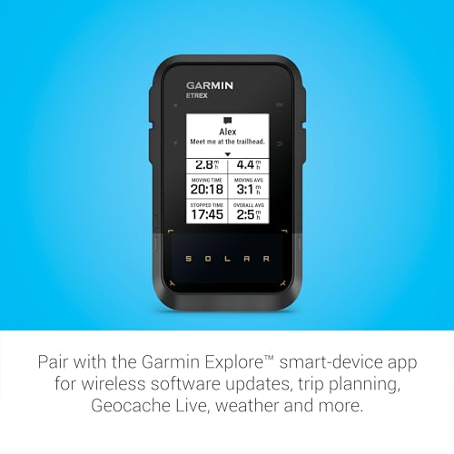 Garmin eTrex® Solar, GPS Handheld Navigator, Unlimited Battery Life, Water Resistant