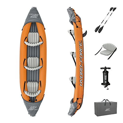 Bestway Hydro-Force 12'6" x 39" Rapid X3 Inflatable Kayak Set | Fits Up to 3 Persons | Includes 2 Aluminum Paddles, 1 Hand...