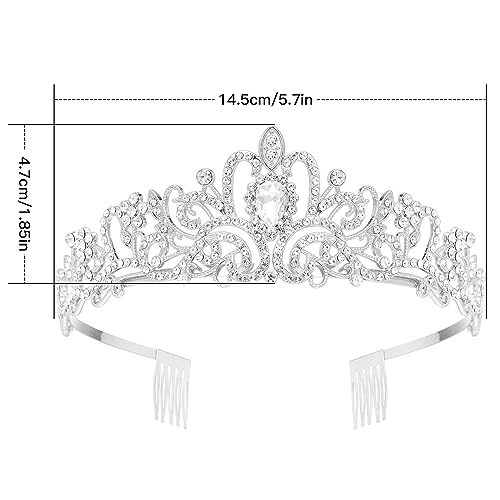 Makone Crowns for Women Princess Tiaras for Girls Queen Crown and Comb Tiara for Wedding Birthday Pageant Bridal Prom Chri...