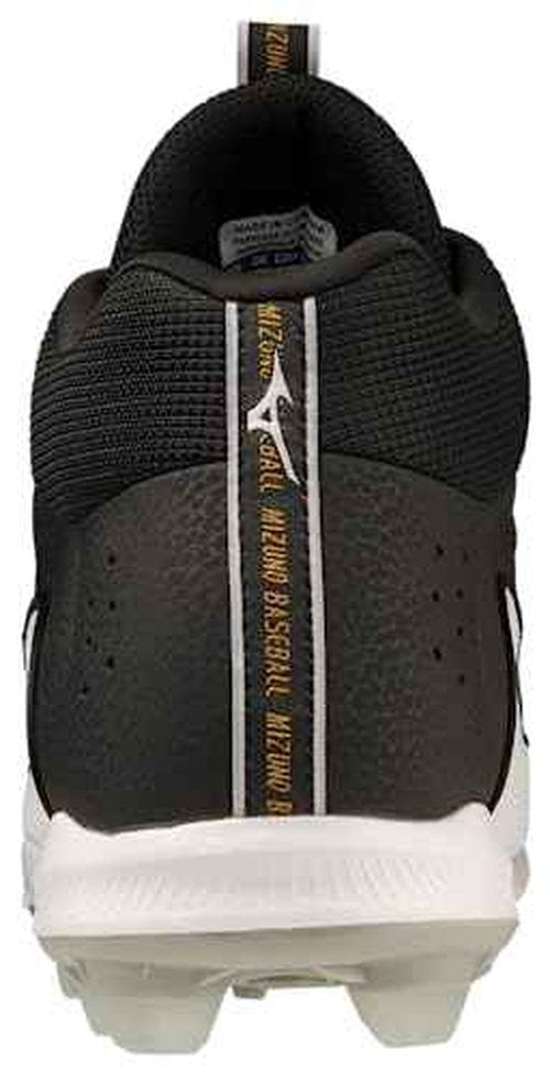 Mizuno Ambition 3 Mid TPU Men's Molded Baseball Cleat | Black-White | US Mens 12.5