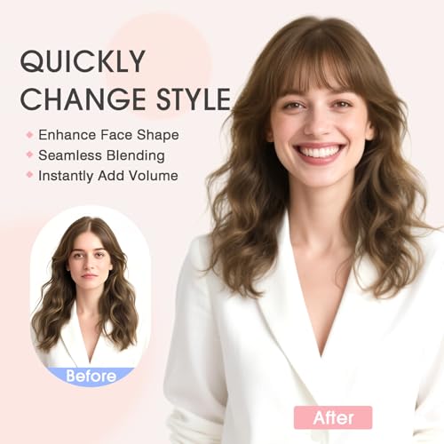 TESS Real Hair Toppers for Women Handmade Lace Base Womens Clip In Hairpieces with Bangs 5 Clips Natural Coverage Soft and Secure 2¡¿6", Nature Black