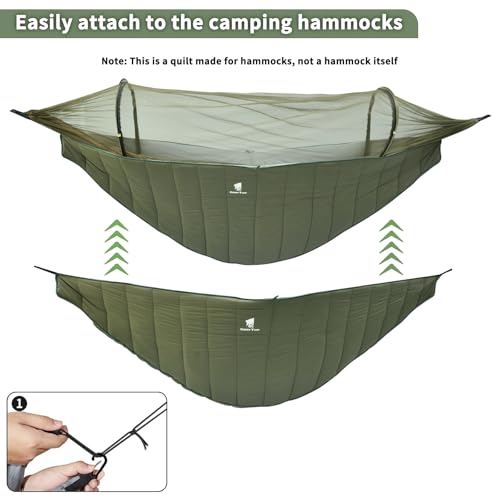 GEERTOP Ultralight Double Hammock Underquilt Full Length Warm Camping Quilt All Season for Outdoor Backpacking Hiking Travel