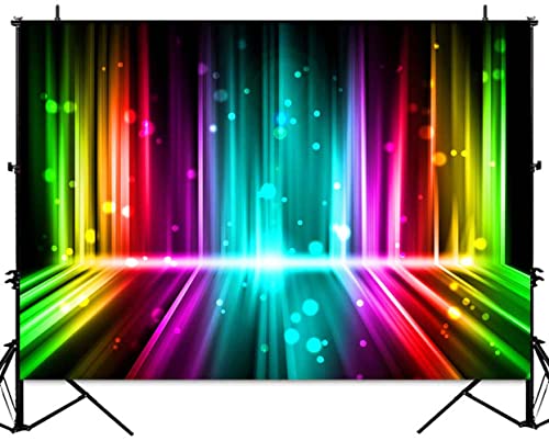 Sensfun Let's Glow Party Backdrop Music Disco Dance Rainbow Neon Photography Background Birthday Newborn Photo Studio Viny...