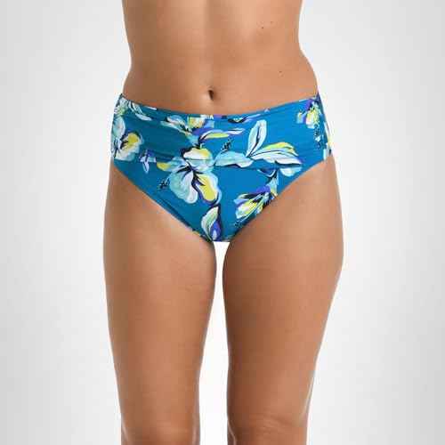 La Blanca Women's Mid Waist Sash Band Swimsuit Bottom, Ocean//Fiji Tropics, 6