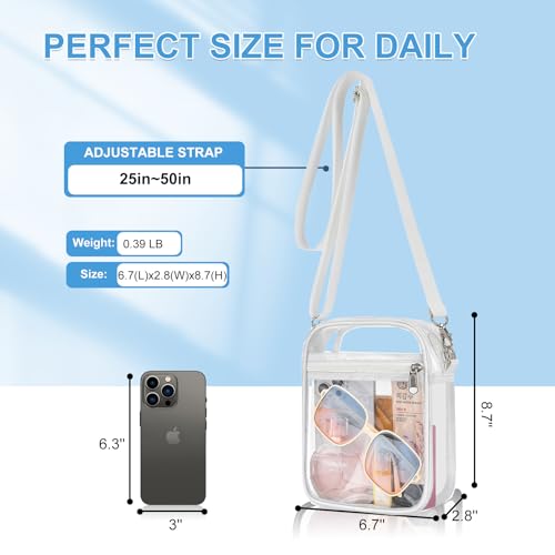 Clear Bag for Stadium Events Small Mini Clear Purse Bag for Stadium Concerts Sports Events Festivals