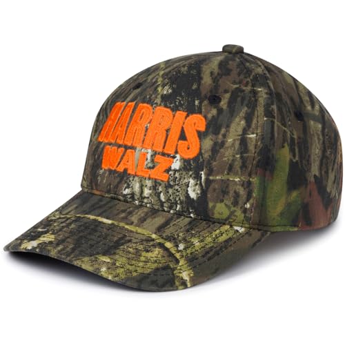 Mossy Oak Harris Walz 2024 Camo Hat – Mid-Profile, Structured, Durable 60/40 Cotton-Poly Blend, Adjustable Velcro Closure,...