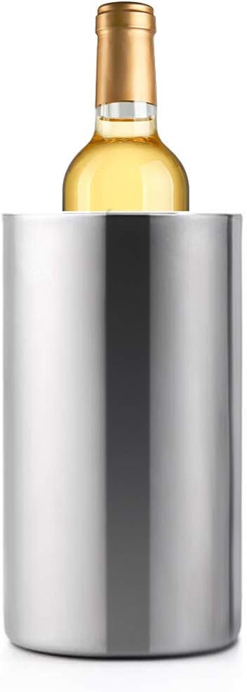 Jolitac Wine Chiller Bucket, Stainless Steel Double Wall Wine Cooler Bucket, Keeps Cold for Hours Wine Bottle Cooler Chill...