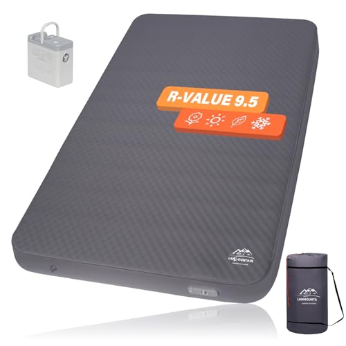 LANMOUNTAIN Self Inflating Sleeping Pad,Double Camping Mattress w/Detachable Electric Pump,4 - Inch Thick Memory Foam for ...