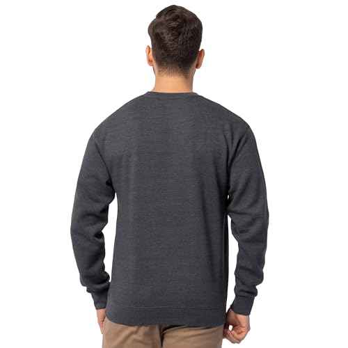 Fruit Of The Loom Mens Eversoft Fleece Crewneck Sweatshirts, Moisture Wicking & Breathable, Sizes S-4x Shirt, Black Heather, Large US