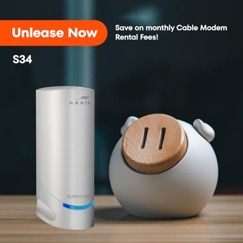 ARRIS SURFboard S34 DOCSIS 3.1 Multi‑Gig Cable Modem | 2.5Gbps + 1Gbps Ethernet Ports | Xfinity, Cox, Spectrum for Cable Internet Plans up to 2.5Gbps Next Gen Upstream. Modem Only, Router Required