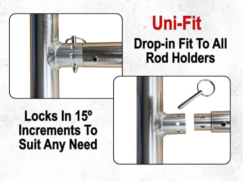 Holder with Rod Holder - Fits in Rod Holder - Island Anchor Shallow Water Anchor Pole Holder and Rod Holder