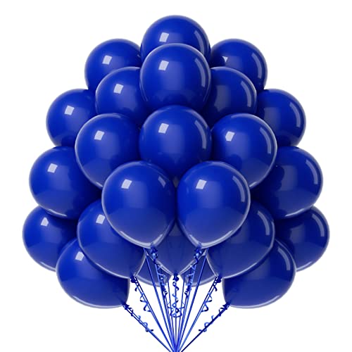 FOTIOMRG Royal Blue Balloons 12 inch, 50 Pack Royal Blue Latex Party Balloons Helium Quality for Birthday Graduation Baby ...