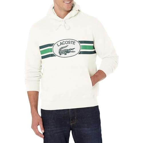 Lacoste Men's Monogram Center Graphic Hooded Sweatshirt