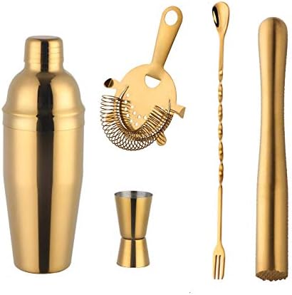 Buyerstar Bar Set 5-Piece Mixology Bartender Kit - Cocktail Shaker Set Bar Tool Set for Home and Professional Bartending -...