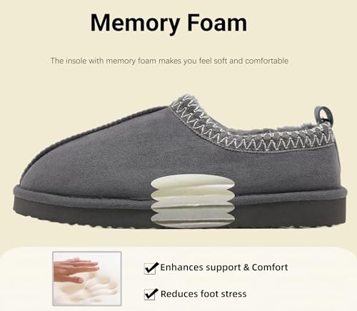 SMajong Women's Fuzzy Slippers Cozy Memory Foam House Shoes Winter Warm Loafer Slippers Indoor