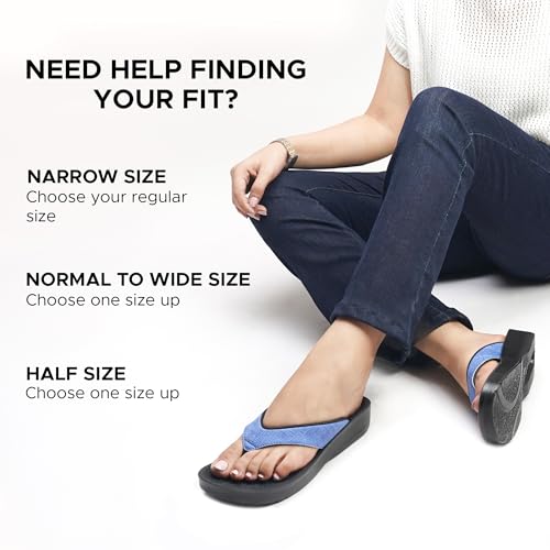 Aerothotic Arch Support Flip Flops for Women Comfortable Orthopedic Cushioned Memory Foam Footbed with Faux Leather Padded...