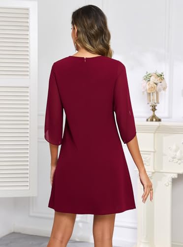 oten Women's 2026 Flutter Sleeve Cocktail Dress Crew Neck Chiffon Formal Wedding Guest Party Short Dresses