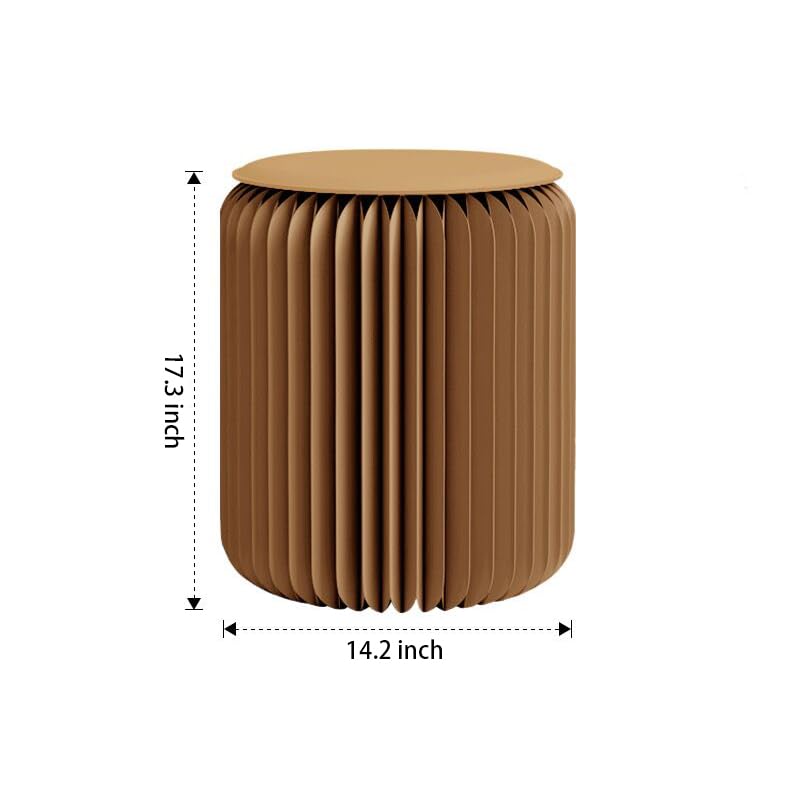 Home Furniture Modern Design Accordion Portable Folding Paper Stool Kraft Paper Relaxing Multifunction Round Foot Stool Si...