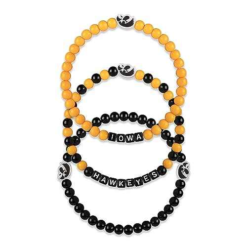 FOCO NCAA unisex-adult NCAA College Team Logo Officially Licensed 3-Pack Beaded Friendship Bracelets