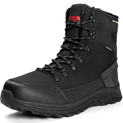 R CORD Snow Boots for Men Non-slip Waterproof Insulated Mens Snow Boots Mens Winter Boots Hiking Boots Ankle for Outdoor A...