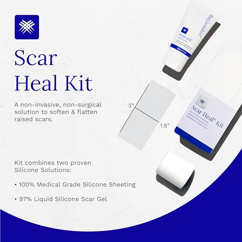 Rejuvaskin Scar Heal Kit for Small Scars, Soften, Flatten, Reduce and Recover, Silicone Sheeting, RejuvaSil Gel & Medical ...