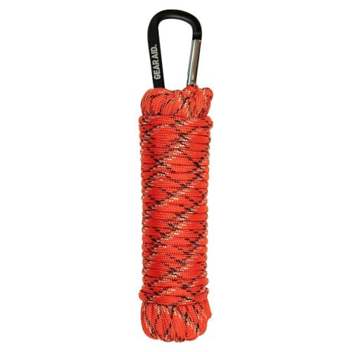 Gear AID 550 Paracord and Carabiner, 7 Strand Utility Cord for Camping and Survival