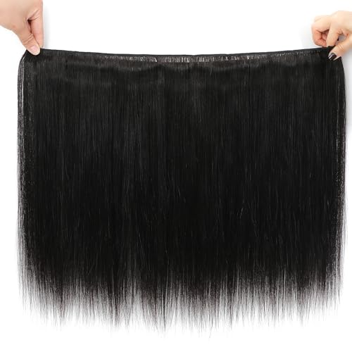 Raw Indian Hair Bundles Straight Human Hair Unprocessed Virgin Real Raw Remy Virgin HumanHair Extensions Triple Lifespan, Reusable 18inch