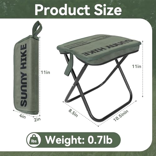 BOLGRLONG Portable Foldable Backpack Stool, Portable Chair Ultralight Collapsible Stool with Carry Bag for Outdoor Campin...