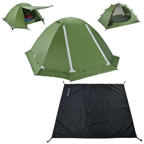 Clostnature 4-Season Backpacking Tents - 7'3'' x 4'11'' x 3'10'' Lightweight Tent with Matching Waterproof Tent Footprint,...