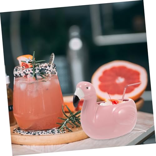 Cabilock Flamingo Ceramic Cocktail Cup Set Pink Flamingo Drink Mug Home Bar Supplies Fun Party Drinkware Cute Decorative W...