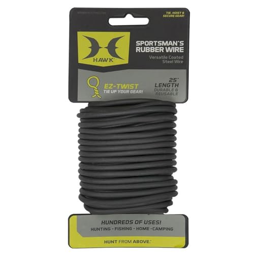 HAWK Sportman's Rubber Wire Durable Easy to Use Reusable 25' Long Rust-Free Coated Wire for Hunting, Fishing, Camping 40 L...