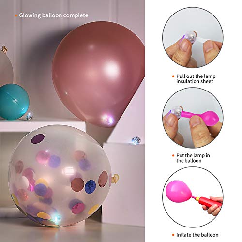 Aogist 50pcs Orange Balloon Lights,Long Standby Time Waterproof Mini Light,Battery Powered,Round LED Ball Lamp for Latex B...