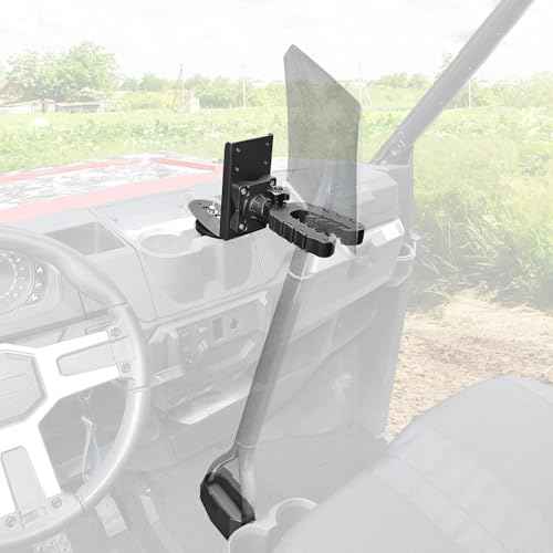 KEMIMOTO UTV Hunting Tool Holder Rack, Tool Holder Compatible with Polaris Ranger and General, Mount on The Dash Cup Holder or Cargo Bed, Shovel Mount Bow Rack