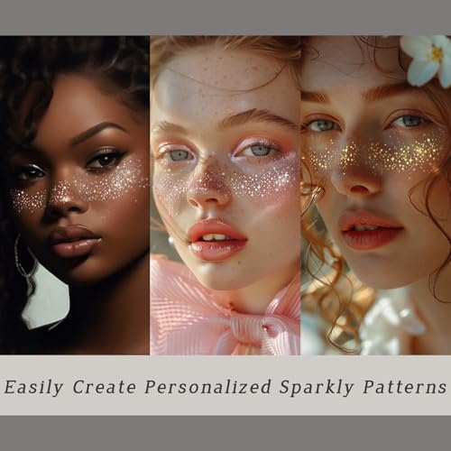 HOSAILY 6 PCS Glitter Freckles Face Tattoo, Gold&Silver Waterproof Face Sparkle Glitter Speckles Patches for Women, Cute S...
