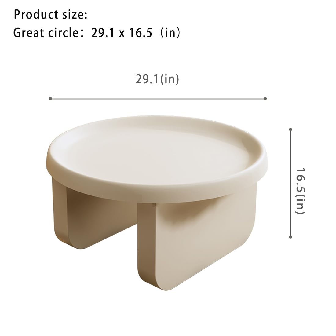 BUZUEY White Round Coffee Table, Modern Metal Center Table, Unique Circle Design for Living Room, Nested Design with Large and Small Tables