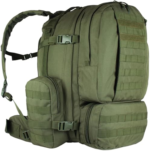 FOX OUTDOOR PRODUCTS Advanced 3-Day Combat Pack | 69L Tactical Backpack w/Dual Hydration Ports, Compression Straps & Storage