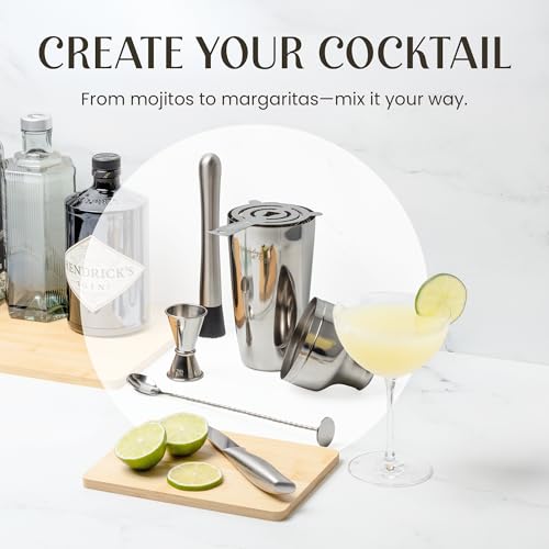 Mixology & Craft 16-Piece Cocktail Shaker Set - Bartender Kit & Home Bar Accessories, Stainless Steel Barware with Ice Buc...