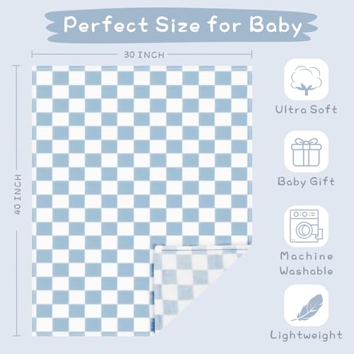 Yurhap Checkered Baby Blanket Fleece Baby Blankets for Boys, Ultra Soft Cozy Fluffy Infant Toddler Newborn Receiving Blank...