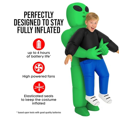 Morph Kids Alien Costume, Inflatable Alien Costume Kids, Aliens Blow Up Costumes Kid, Boys Inflatable Costumes